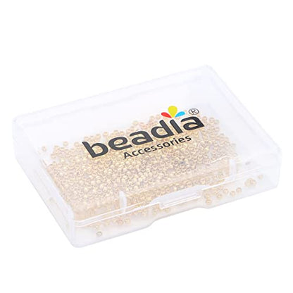 14K Gold Plated Round Spacer Beads 2mm 600pcs for Jewelry Making Findings Non Tarnish - color: 14K Gold, size: 2mm