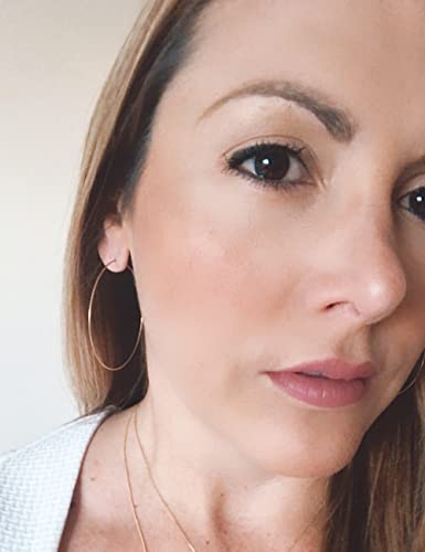 Multipack Dainty Large Thin Gold Hoop Earrings for Women Hypoallergenic Earrings Lightweight 30mm 50mm 60mm 70mm Gold/Silver/Rose Gold Hoop Earrings - style: 1 Pair_20Guage_70mm_Silver