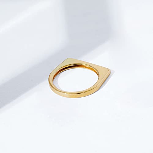 Amazon Essentials 14K Gold Plated Sterling Silver Bar Ring - color: Yellow Gold, size: 5