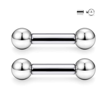 Ruifan Grade 23 Titanium Internally Threaded Nipple Piercing Jewelry Barbell Ring PA Tongue Rings Nipple Straight Body Piercing Jewelry for Women Men 16G 14G 12G 8G 6G 4G 2G - size: 2GA - 5/8" (16mm)