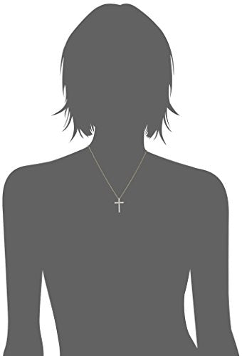 Amazon Essentials Platinum or Gold Plated Sterling Silver Cross Pendant Necklace with Infinite Elements Zirconia, 18" - color: Yellow Gold, size: 2 carat