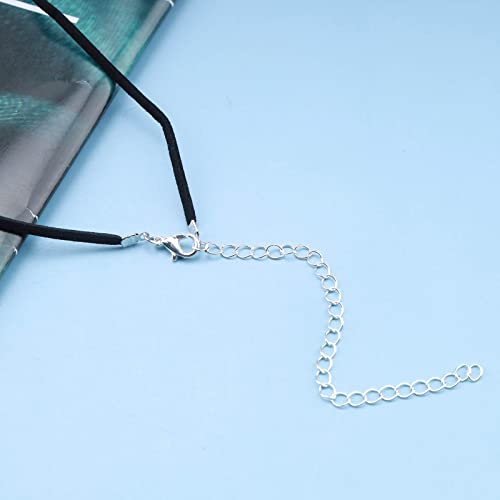 Boho Suede Choker Necklace Black Velvet Necklace Punk Choker Necklace Vintage Suede Collar Necklace Chain Jewelry for Women