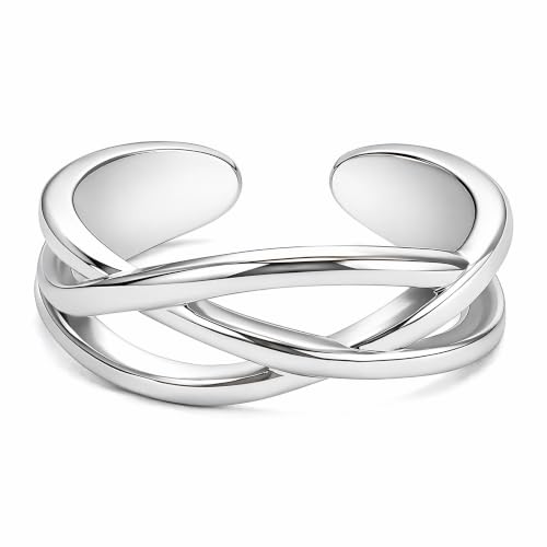 Silver Toe Rings Adjustable Open Cuff Toe Ring Set for Women Vintage Knot Band Non Tarnish Toe Jewelry for Toes Women and Men Adjustable Foot Rings