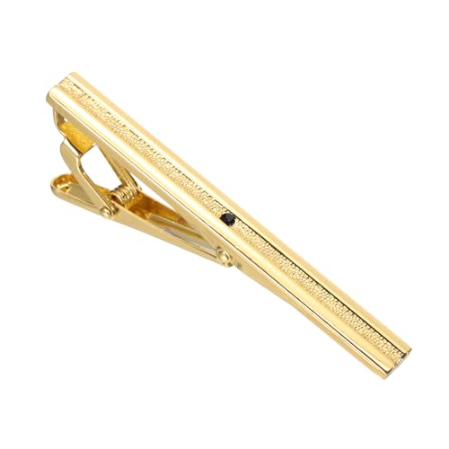 PATIKIL Tie Clip for Men, Rhinestones Necktie Bar Pinch Clips with Black Gift Box for Regular Ties Wedding Business Valentine's Day Father's Day Anniversary - color: Gold Tone(Black)