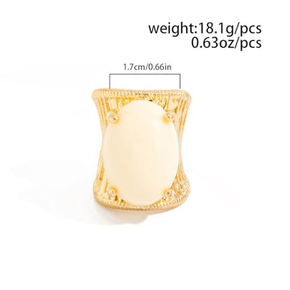 Chunky Gold Square Knuckle Finger Ring Set 5Pcs for Women, Vintage Rhinestone Statement Ring, Resin Swirl Gemstone Open Band Geometric Wide Bangle, Personalized Trendy Jewelry Accessories Gift