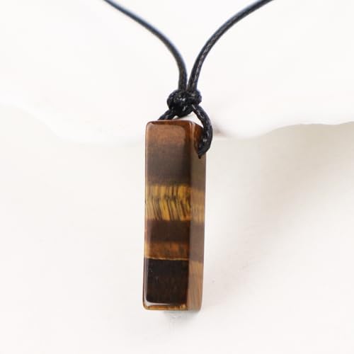 FANASY Natural Gemstone Pendant Necklace for Men Healing Crystal Pendant Adjustable Black Rope Necklace Jewelry Gifts for Women Men - color: Z-Style 2