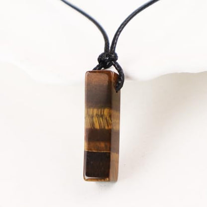 FANASY Natural Gemstone Pendant Necklace for Men Healing Crystal Pendant Adjustable Black Rope Necklace Jewelry Gifts for Women Men - color: Z-Style 2