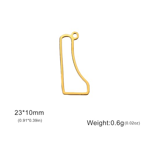 kkjoy 5Pcs Hollow Continents Maps of USA Pendant Charms for Jewelry Making and Crafting, Stainless Steel Mini Charm Craft Supplies Accessories for DIY Bracelet Necklace Earrings - color: Hollow Delaware Map - Gold