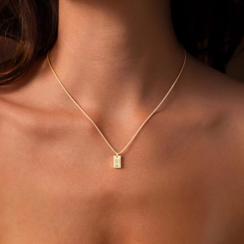 Initial Necklace for Women, Dainty 14K Letter Gold Necklace Choker Name Necklaces Simple custom Initial Necklaces for women Personalized gold Jewelry Gift - color: B