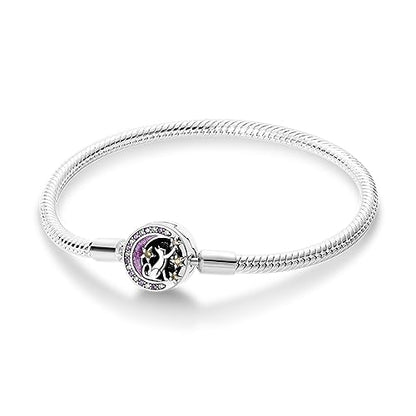 KUNSIR 925 Sterling Silver Palm Clasp Snake Chain Bracelet Basic Charm Bracelets Fit Any PDL Charm, with for Teen Women - style: KJB013