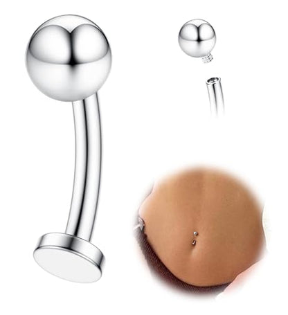 Floating Titanium Belly Button Rings Hypoallergenic G23 Titanium Internally Threaded Belly Ring 14G Belly Piercings for Women Navel Piercings Jewelry - color: dot