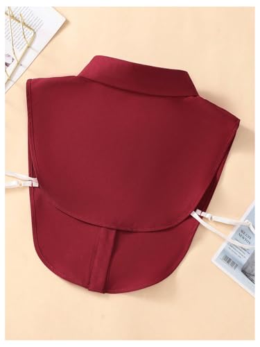 Verdusa Women's Fake Collar Detachable Dickey Collar Half Shirts Blouse - color: Burgundy