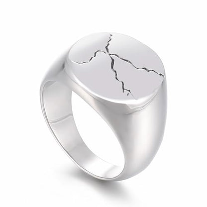 Signet Ring for Men Stainless Steel Classical Statement Band Thumb Ring Size 9-12 - color: B