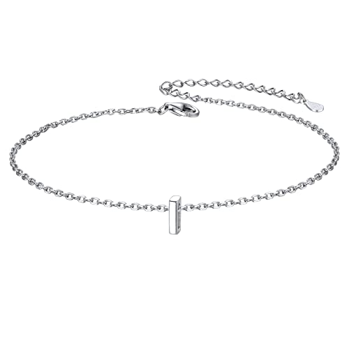 ChicSilver Initial Bracelet for Women 925 Sterling Silver Letter Initial Bracelet Dainty Personalized 26 Alphabet Jewelry Gifts for Birthday Anniversary Wedding - style: I