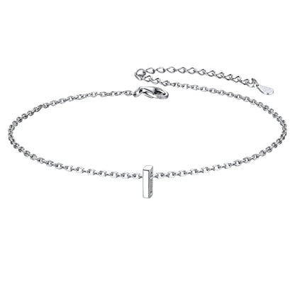 ChicSilver Initial Bracelet for Women 925 Sterling Silver Letter Initial Bracelet Dainty Personalized 26 Alphabet Jewelry Gifts for Birthday Anniversary Wedding - style: I