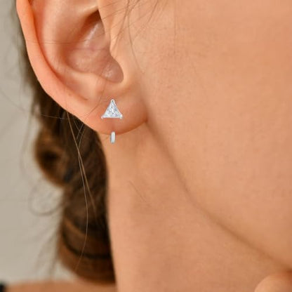 925 Sterling Silver Moissanite Huggie Half Hoop Earrings for Women - style: style 3
