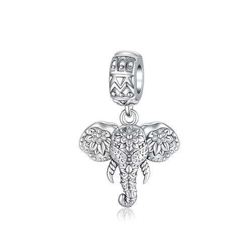Bible Family Mom Wife Love Heart Dangle Charm 925 Sterling Silver Charms fits Bracelets and Necklace Pendant Bead Charms Jewelry Present for Women Family Friends - style: Elephant Dangle Charm