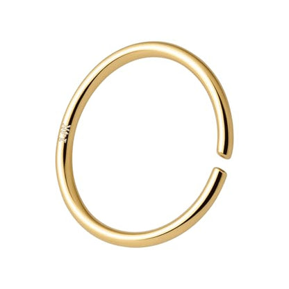 14K Gold Nose Ring Hoop for Women and Men, 6mm/7mm/8mm Tiny Gold Nose Ring Stud Piercing Jewelry, 20G 22G - color: 14k Yellow Gold, size: 22 gauge(0.6mm)-7mm
