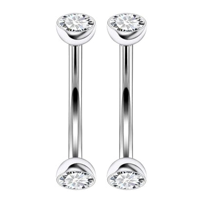 16G Astm F136 Titanium Eyebrow Piercing Jewelry Curved Barbell Eyebrow Ring Vertical Labret Lip Jewelry Daith Rook Earrings Navel Small Belly Button Ring Piercing Jewelry for Women Men CZ - style: 16G, 6MM Length, Round Clear CZ