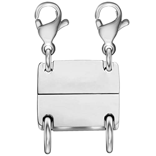 Dailyacc Layering Magnetic Necklace Clasp,18 K Gold and Silver Separator for Stackable Necklaces - color: 1PCS - 2 Silver