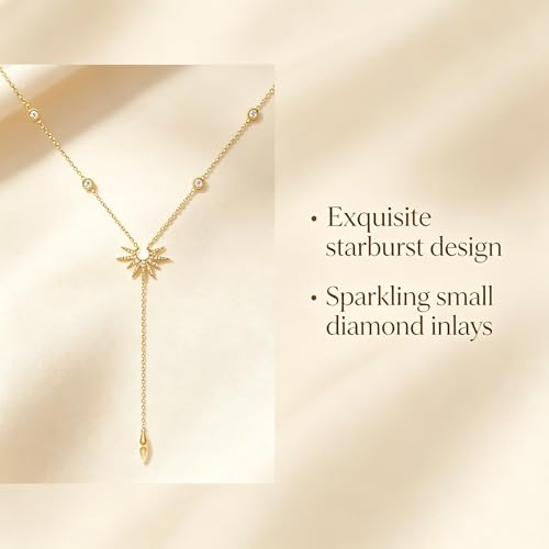 Long necklaces for women, Dainty Statement Pendant, Long Chain Jewelry for Women, Y-Shaped Necklace Simple CZ Necklace Jewelry Gifts - style: SunPendant