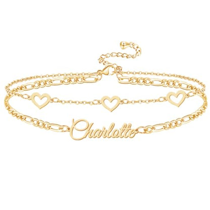 Ankle Bracelet for Women Personalized Name Anklet 18K Gold Plated Custom Dainty Anklet Bracelet Beach Jewelry for Girlfriend - color: Style 09