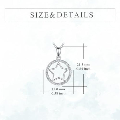LUHE Star Moon Necklace for Women Sterling Silver Moon Pendant Necklace Star Jewelry Gifts for Women - style: silver star