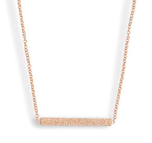 Altitude Boutique Minimalist Bar Necklace Thin Druzy Inspired Necklace Simple Horizontal Bar Necklace for Women - color: Rose Gold