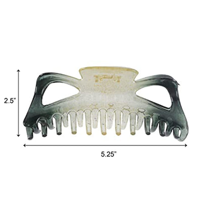 Women's Jumbo Jaw Clip Extra Large Marbelized Hair Claw (Glitter Grey) - color: Glitter Grey