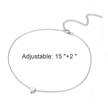 YANCHUN Layered Necklaces for Women Gold Necklace Stack Star Heart Choker Dainty Necklace Love Heart Chain Jewelry Gifts for Women - color: 2: Silver Heart Choker