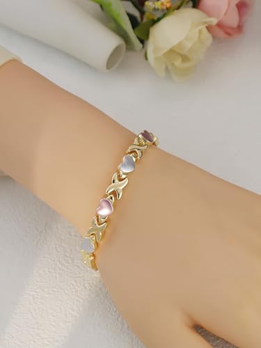 Women's Gold wedding Jewelry Set Tricolor Hugs Kisses Heart necklace set - color: Tricolor