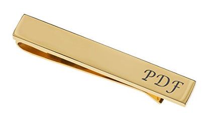 Personalized Gold Tie Bar Custom Engraved Free - Men’s Formal Accessory, Groomsmen or Father’s Day Gift With Free Engraving - Ships from USA
