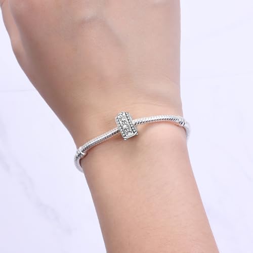 Spacer Stopper Beads for Bracelets & Necklaces, 925 Sterling Silver Beads | Smooth & Pave Cubic Zirconia (White, Blue, 18K Gold Plated) | Anti-Slide Separator Charms S925 Women Jewelry - color: 2Pcs Paw Stopper