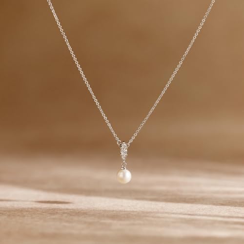 Amicon Pearl Necklaces for Women – 14K Gold Plated Freshwater Pearl Dainty Choker Hypoallergenic Pearl Necklace Wedding Birthday Gift for Women - style: Pearl Pendant-02-SL
