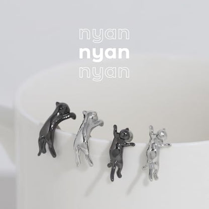 RIN 16G Cat Body Piercing Ball End Cartilage Jewelry Surgical Stainless Steel 1PC for Vertical Helix Ear Lobe Women Men - color: Silver, 16G/B