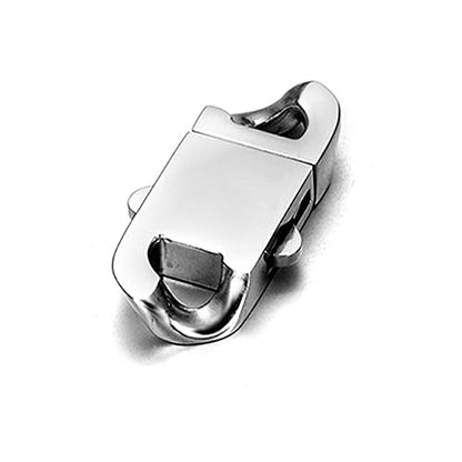 2 Sets Stainless Steel Spring Clasps for Chain Bracelet and Necklace Buckle Jewelry Making Supplies (15mm Wide, Mirror Steel) - size: 14.8mm Wide