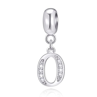26 Letter Pendant Charms, Polished 925 Sterling Silver Complete Initial A-Z Dangling CZ Stone Alphabet Beads, fits European Bracelet Necklace, Gift for Mother/Father/Daughter/Son/Sister/Aunt - color: Letter O CZ Pendant Charm