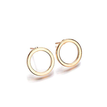 3 Pairs Geometric Hexagon Triangle Stud Earrings Minimalism Small Round Circle Ear Studs Earing for Women Jewelry Gift - color: Gold