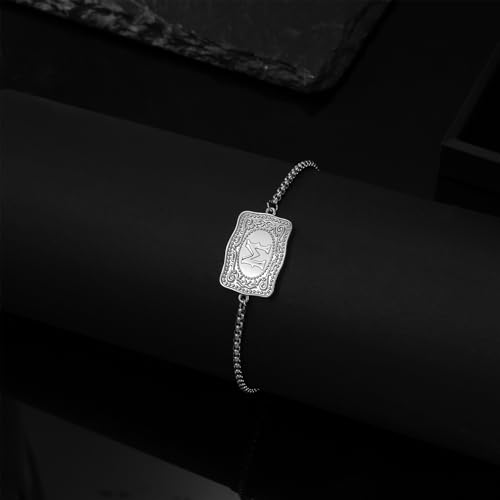 Belt Buckle Initial Bracelet for Women, 18K Gold/Silver Plated Belt Buckle Initial A-Z Bracelet, Unique Western Style Jewelry Gifts for Women Men - style: E