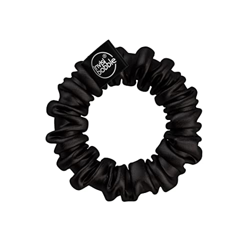 invisibobble Sprunchie Slim Spiral Hair Ring - True Black and True Golden - 2 Pack- Scrunchie Stylish Bracelet, Strong Elastic Grip Coil Accessories for Women - Gentle for Girls Teens and Thick Hair