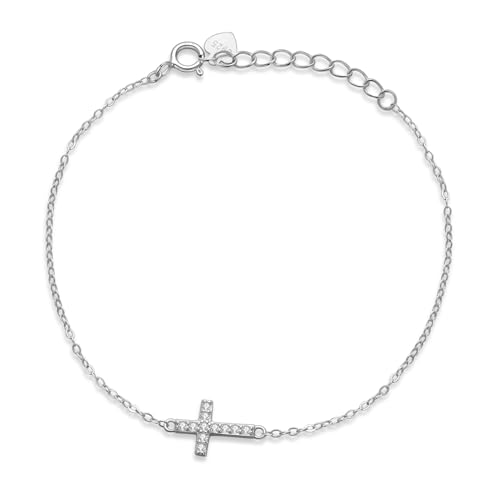 925 Sterling Silver Adjustable Bracelet for Women Jewelry Gifts - color: Silver cross