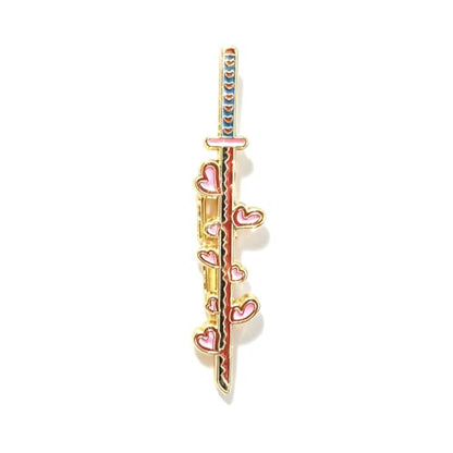 Anime Sword Enamel Tie Clips for Men, Gold-Tone, Anime Theme, Set of 9 Designs - color: Mitsuri