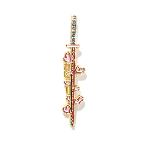Anime Sword Enamel Tie Clips for Men, Gold-Tone, Anime Theme, Set of 9 Designs - color: Mitsuri
