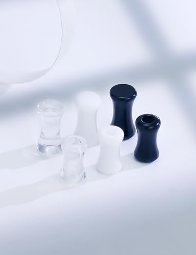 Ears Gauges Tunnels Plugs for Women Acrylic Solid Tunnel Ear Gauge Stretching Kit 6G to 1 1/4 Inch (4MM- 30MM) Expander Stretcher Plug Earrings Piercing Jewelry for Women Black White Clear - style: 6G, Black White Clear