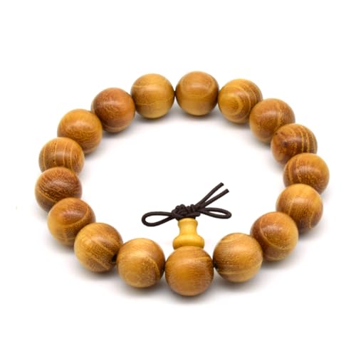Zen Dear Natural Golden Sandalwood Mexican Bocote Mala Prayer Bead Bracelet Link Wrist Necklace Mala Beads - style: 12mm 17 beads
