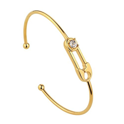 18K Gold Bangle Bracelets for Women 925 Sterling Silver Bracelets Bracelets Adjustable Boho Bracelets Stackble Cuff Bangle Bracelets for Men Women Chunky Gold Bangle Open Cuff Bracelets Christmas Gift - color: Bracelets-04