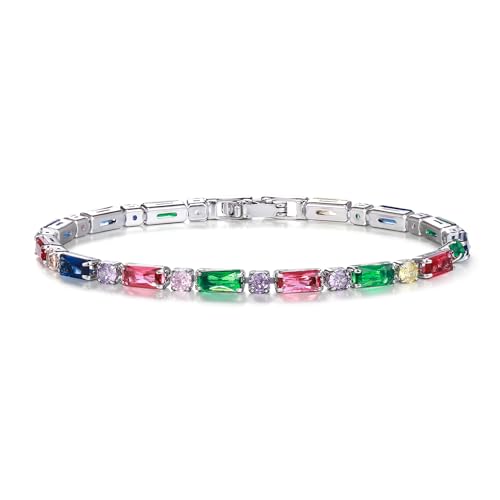 FANZE Gold Plated Cubic Zirconia Tennis Bracelets for Women Dainty Trendy Adjustable Bracelet Jewelry Gift for Ladies Wedding Mother Birthday Anniversary - style: Style 8B