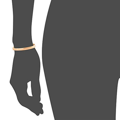 Women's Stackable Bangle Bracelet Hinged Oval-Shape - color: Rose Gold, size: Medium 6.75"Inches