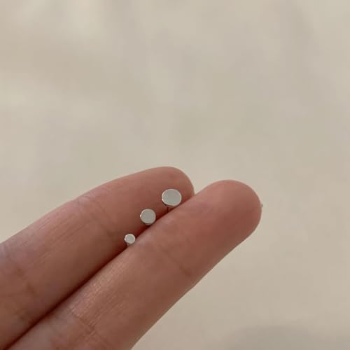 16G/18G/20G Tiny CZ Stud Earrings, Gold Flat Back Earrings, Threadless Cartilage Tragus Piercing Conch Stud Nose Helix Stud - color: Dot -Silver, size: 20 gauge (0.8mm post)