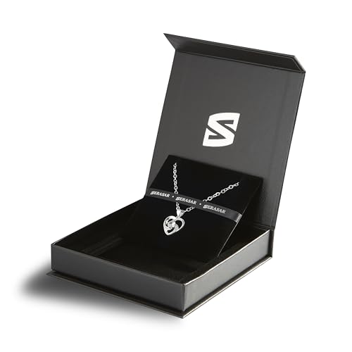 SERASAR Silver Heart Pendant Necklace Women Jewelry Anniversary Girlfriend - color: Silver, style: Emotion